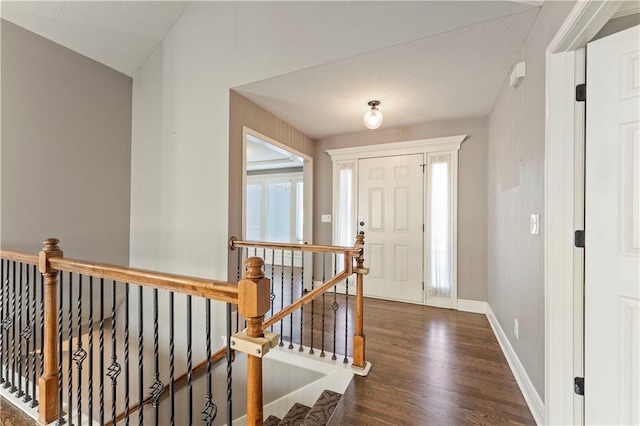 entrance foyer with dark hardwood / wood-style floors