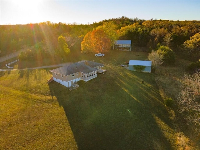 bird's eye view featuring a rural view