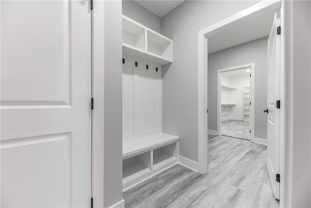 mudroom featuring light hardwood / wood-style floors