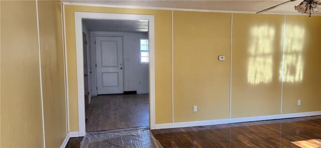 foyer entrance featuring dark wood-type flooring