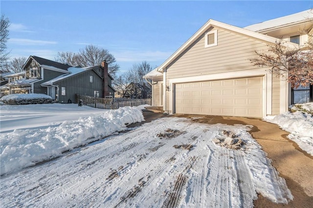 view of snow covered exterior