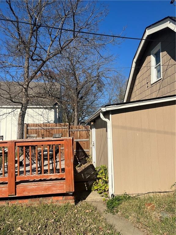 view of yard featuring a deck