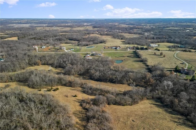 aerial view featuring a rural view