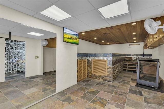 32225 W 88th St, De Soto, KS 66018 - wine area featuring stone tile flooring and recessed lighting
