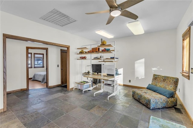 32225 W 88th St, De Soto, KS 66018 - office area with stone tile floors, baseboards, and visible vents