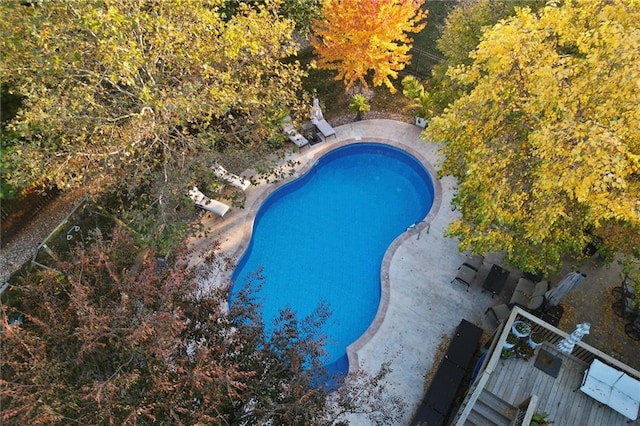 view of pool featuring a deck