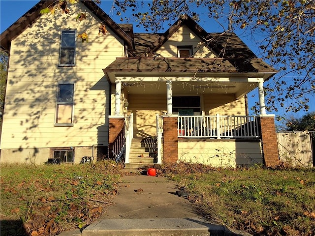 view of front of property with a porch