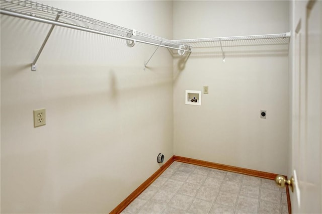 laundry area featuring electric dryer hookup and hookup for a washing machine