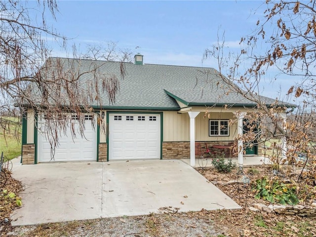 view of front of house with a garage