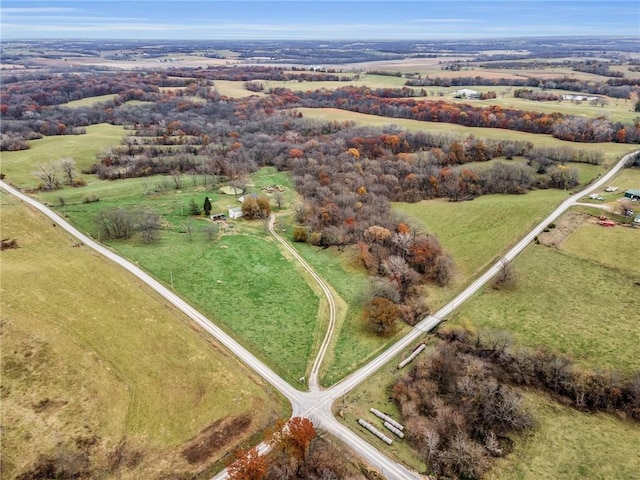 drone / aerial view with a rural view