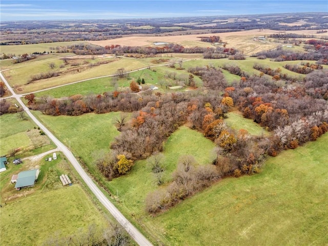 bird's eye view featuring a rural view