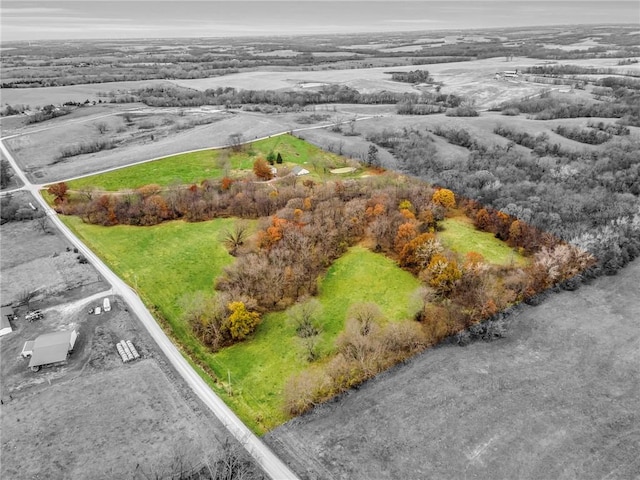 bird's eye view featuring a rural view