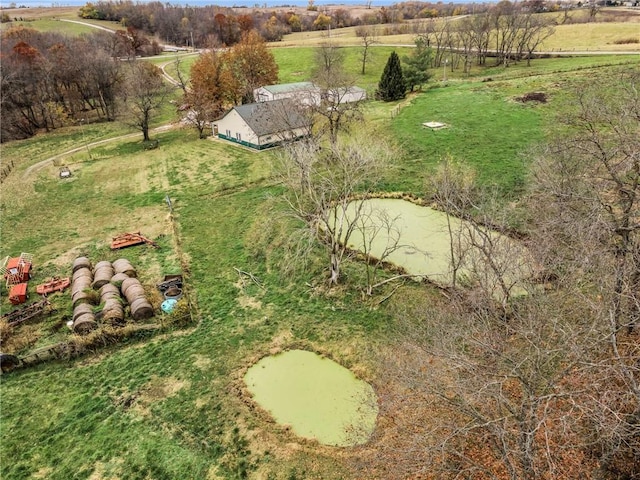 bird's eye view with a rural view