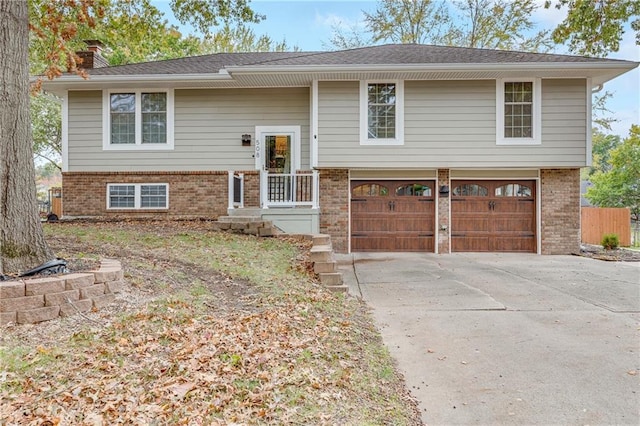 bi-level home with a garage