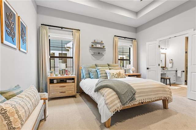 bedroom featuring light hardwood / wood-style flooring