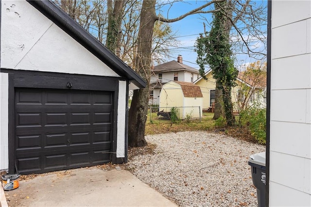 view of garage