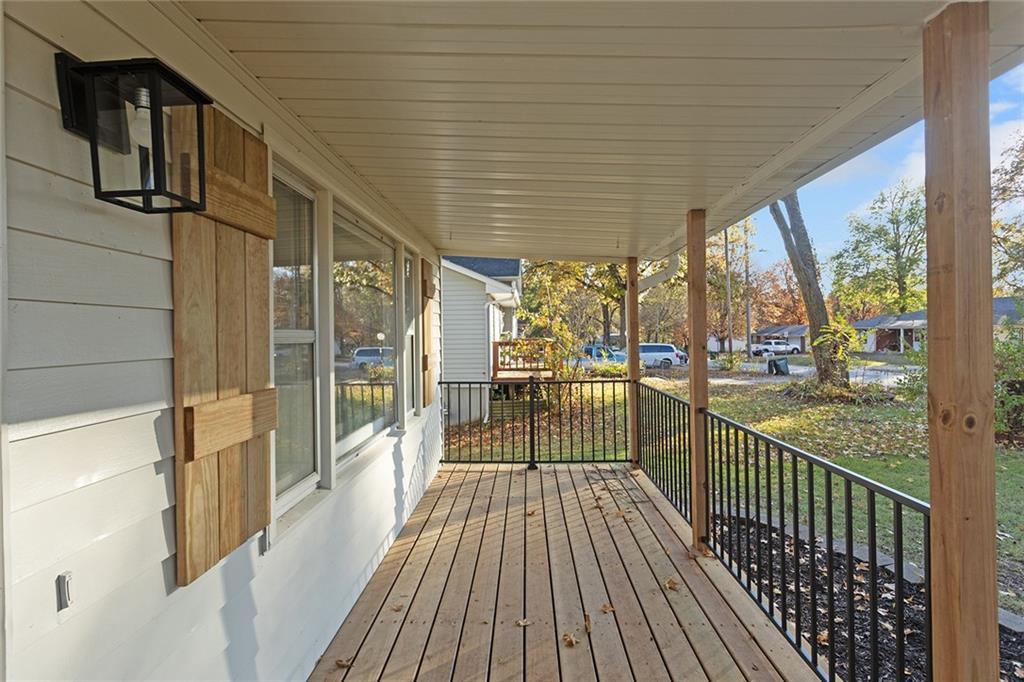 deck featuring covered porch