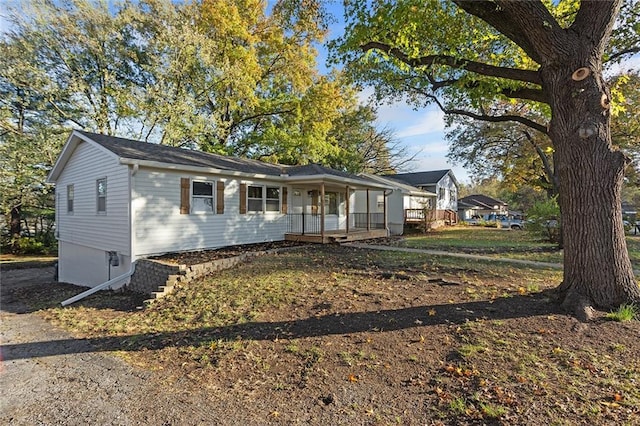 view of front facade featuring covered porch