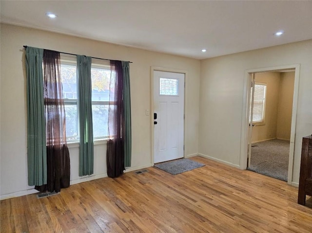 entryway featuring light hardwood / wood-style floors