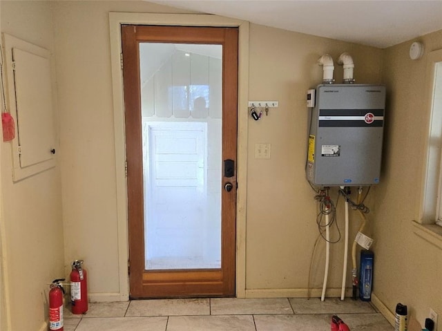 utilities featuring electric panel and water heater