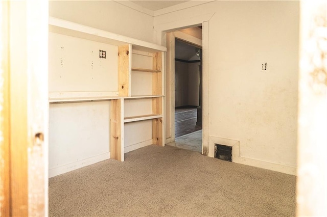 interior space featuring light colored carpet