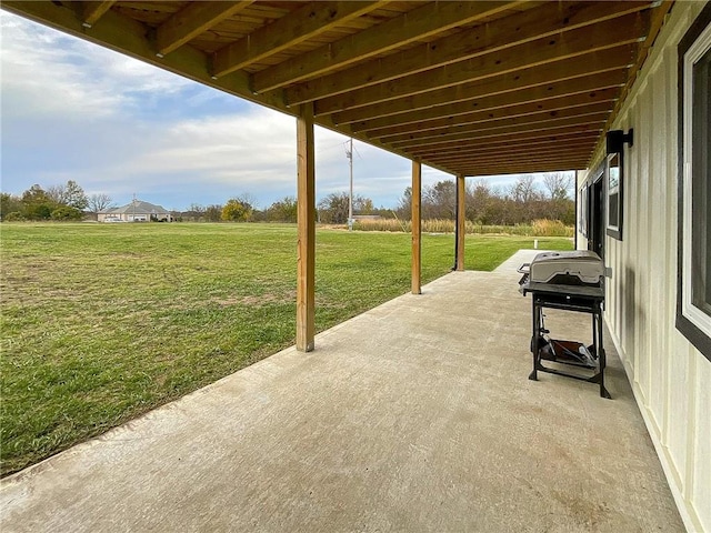 view of patio with area for grilling