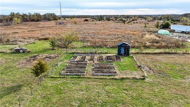 aerial view with a rural view