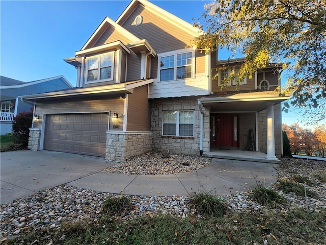 view of front of home with a garage