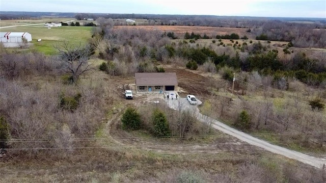 bird's eye view with a rural view