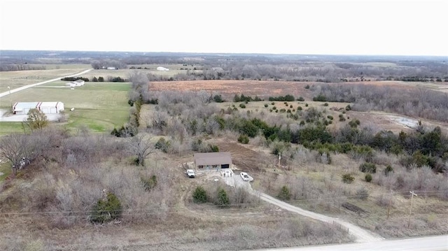 bird's eye view with a rural view