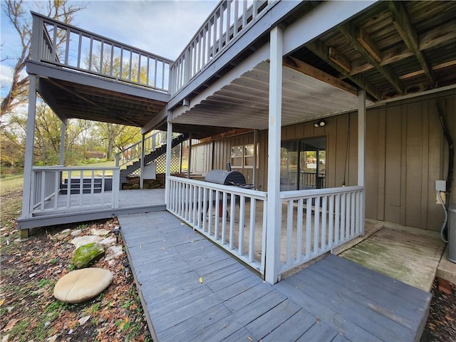 2716 N 10th St, Independence, KS 67301 - wooden terrace with stairs