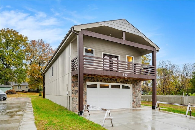 view of property exterior with a garage