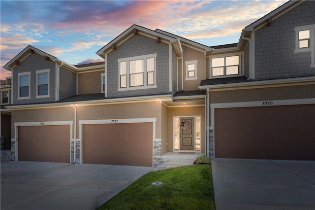 view of front of house featuring a garage