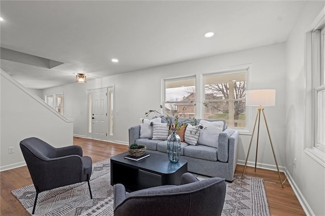 living room featuring hardwood / wood-style flooring