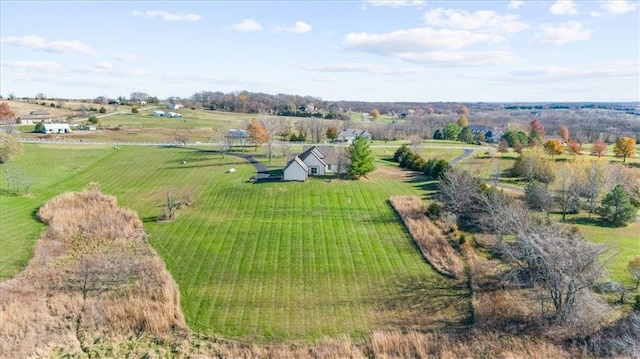 drone / aerial view featuring a rural view