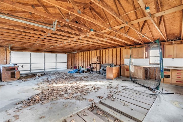 garage featuring electric panel