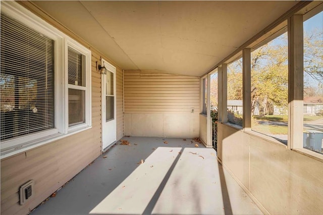 view of unfurnished sunroom