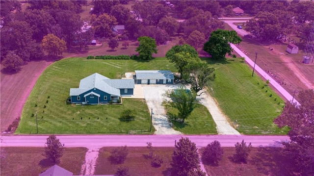 bird's eye view with a rural view