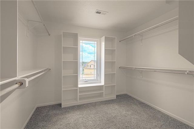 spacious closet with carpet flooring