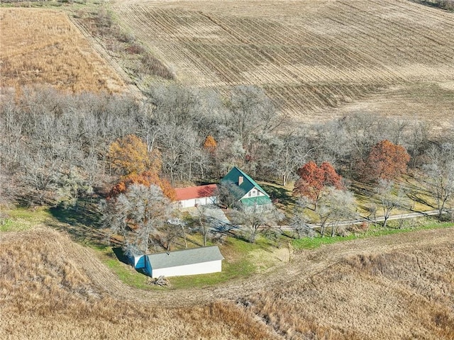 aerial view featuring a rural view