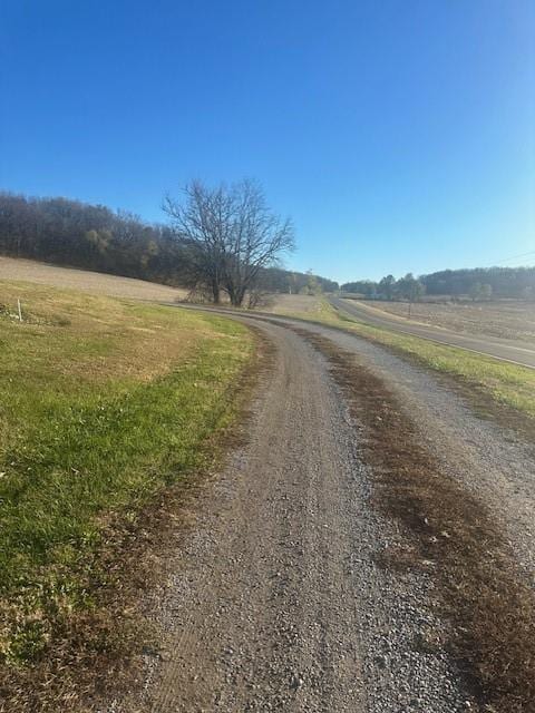 view of street with a rural view