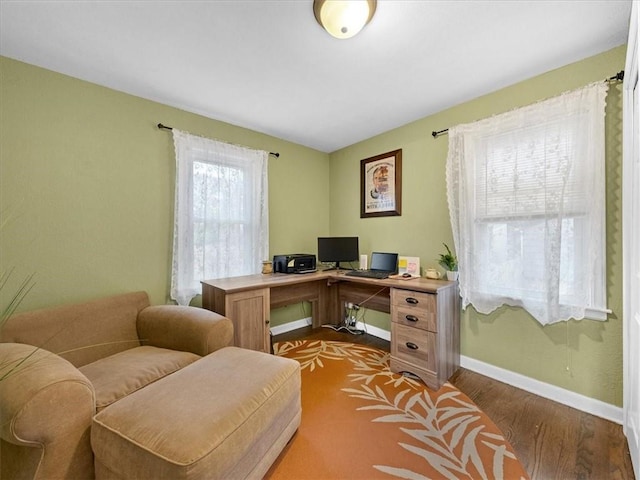 9317 Gillette St, Lenexa, KS 66215 - office featuring dark wood-type flooring and baseboards