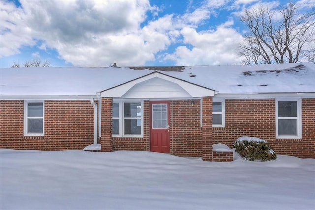 view of snow covered exterior