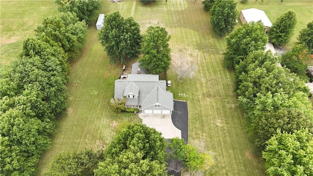 aerial view featuring a rural view