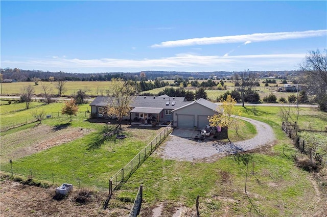 drone / aerial view featuring a rural view