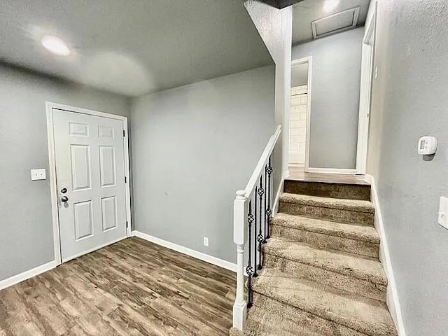 entrance foyer featuring dark hardwood / wood-style flooring