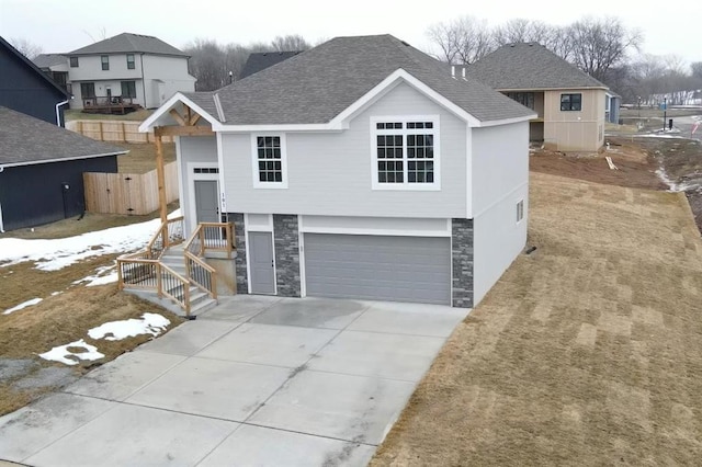 view of front of house with a garage