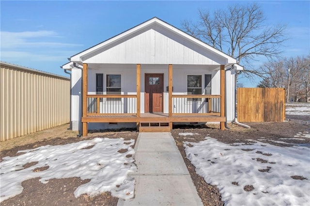 view of front of home with a porch