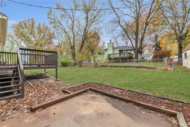 view of yard featuring a deck