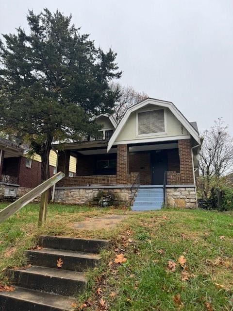 view of front of property with covered porch